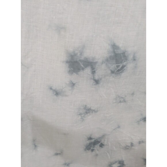 C & C California Linen Hoodie Blouse Sz 2X Tie Dye White Gray Tunic Button Back - Picture 4 of 10